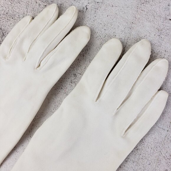 Vintage TONI Import Co Japan White Gloves 50s 60s size 7 - Picture 4 of 9